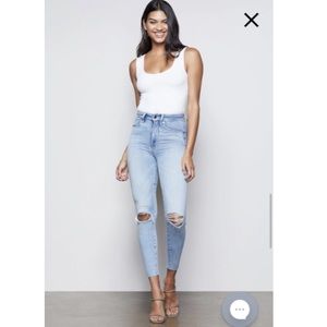 Good American Good Waist Crop Raw Edge